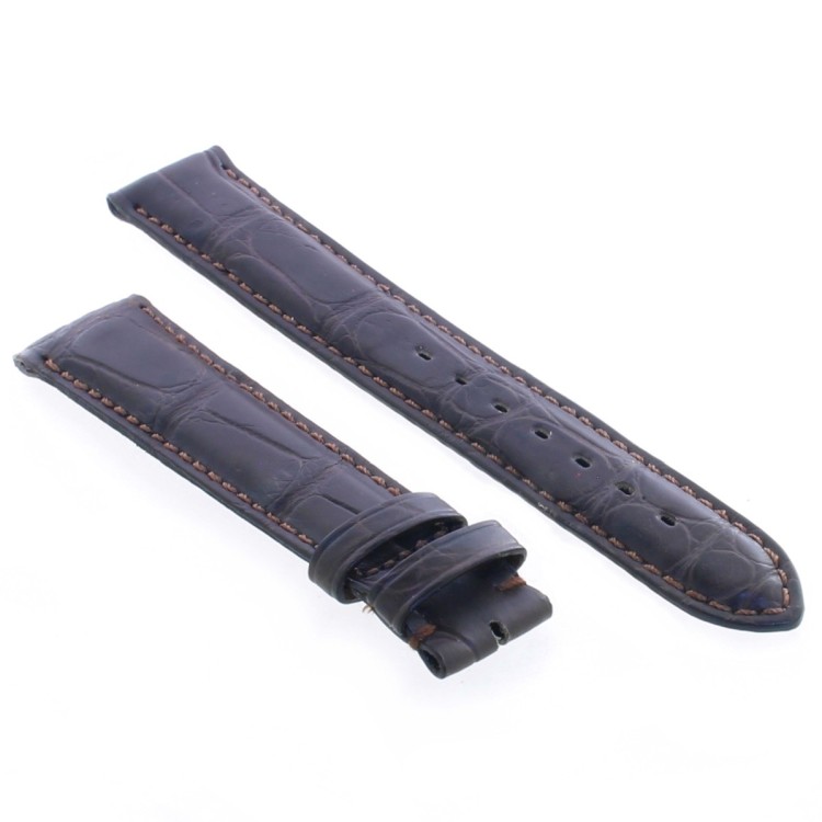 Cinturino Sartoriale Alligatore Marrone Scuro opaco 19/16 mm B45B classico.