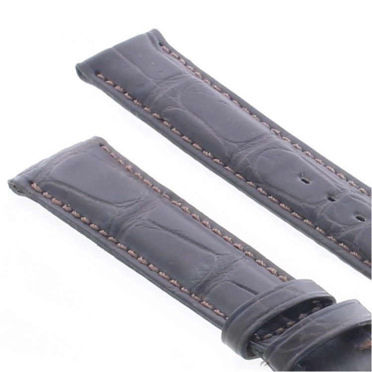 Cinturino Sartoriale Alligatore Marrone Scuro opaco 19/16 mm B45B classico.
