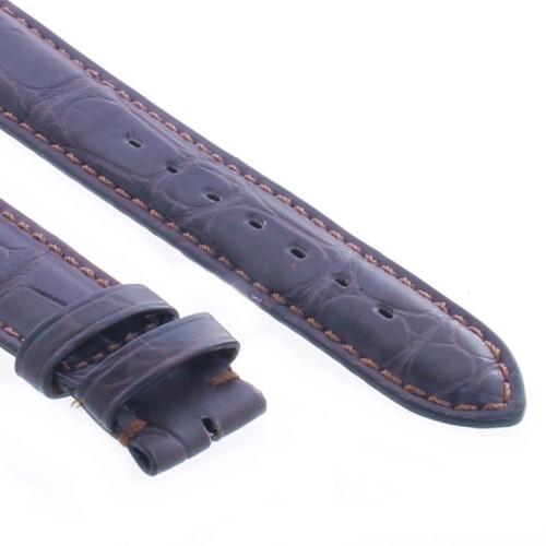 Cinturino Sartoriale Alligatore Marrone Scuro opaco 19/16 mm B45B classico.