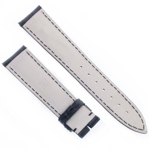 Cinturino Sartoriale Alligatore Nero Opaco 19/16 mm B45N classico.