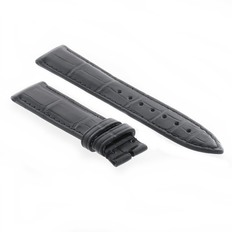 Cinturino non originale IWC Alligatore Nero Opaco 18/16 mm tipo Portoghese