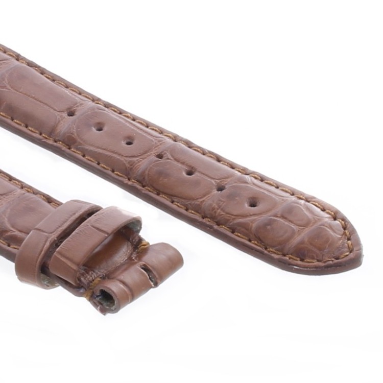 Cinturino Sartoriale Alligatore Marrone Medio opaco 18/16 mm B50B  classico..