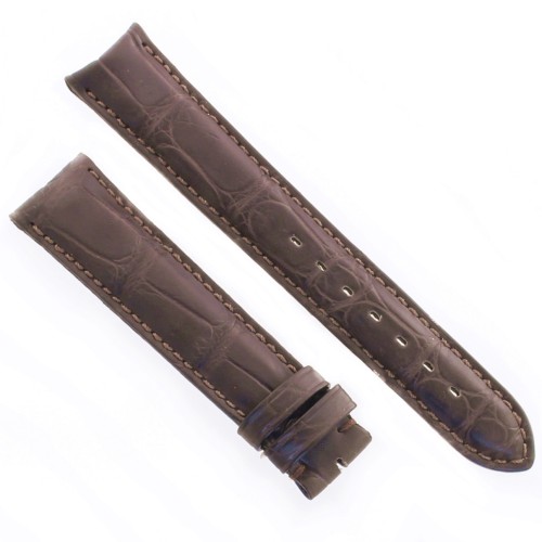 Cinturino Sartoriale Alligatore Marrone Scuro opaco 19/16 mm B45B classico.