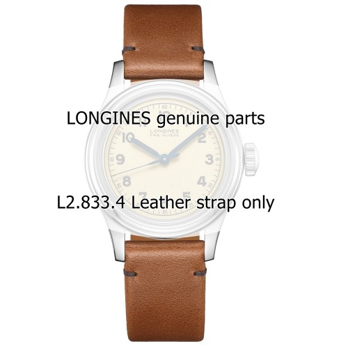 Longines Cinturino Pelle Marrone  Cognac 19/18 mm Heritage Military L2.833.4 Special France e simili