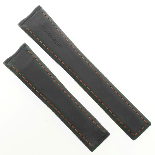 Tag Heuer Cinturino Aquaracer FC6381 Nero sintetico 21/18 mm cuciture Rosse WAY208A