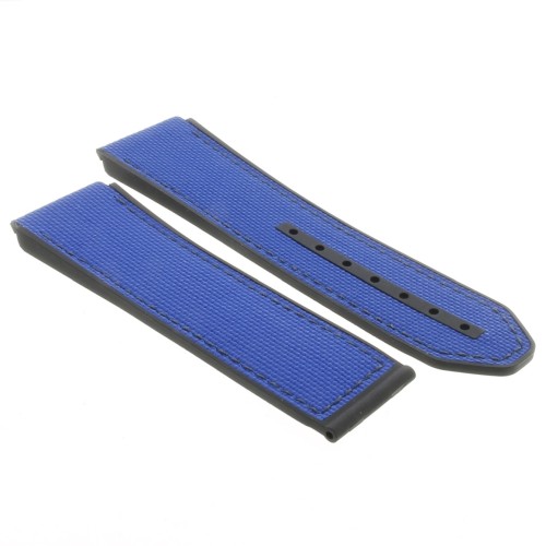 Zenith Cinturino Caucciù Blu 23/22 mm effetto cordura Defy 21 cuciture nere