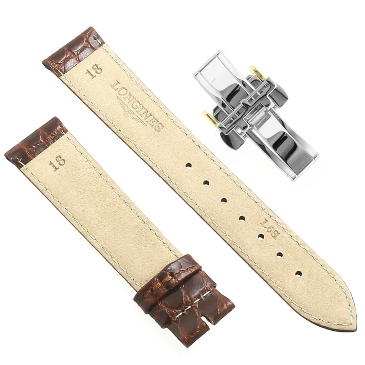 Longines Cinturino L682104216 FDG Stampa Alligatore Marrone 18/16 mm
