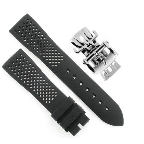 Zenith Cinturino Caucciù 27.00.2218.576 FDA Nero 22/18 mm