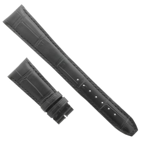 Cinturino IWC Portofino Aftermarket Compatibile Stampa Alligatore Nero 21/16 mm deployante 58/135