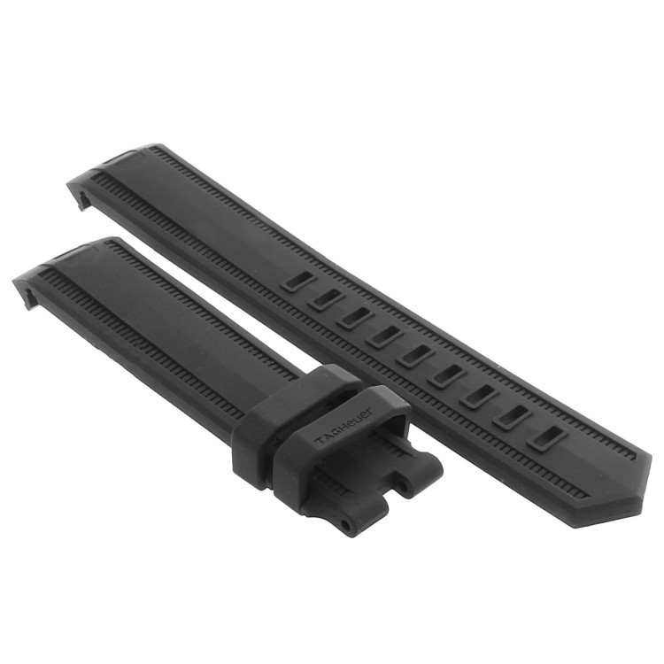 Tag Heuer Cinturino Aquaracer FT8021 Caucciù  Nero 20/18 mm WBD111 WBD211  WAY111 WAY211