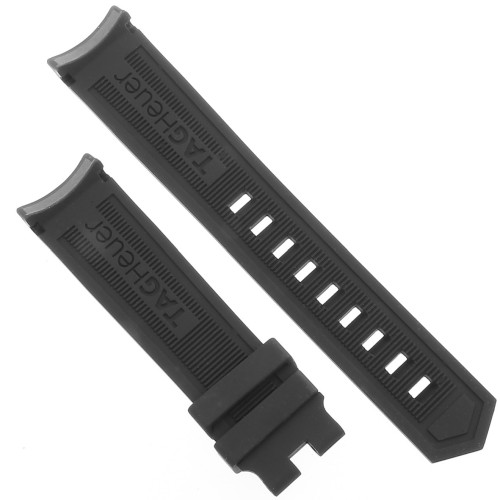 Tag Heuer Cinturino Aquaracer FT8021 Caucciù  Nero 20/18 mm WBD111 WBD211  WAY111 WAY211
