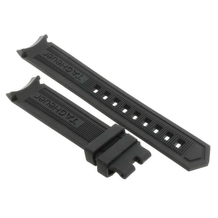 Tag Heuer Cinturino Aquaracer FT8021 Caucciù  Nero 20/18 mm WBD111 WBD211  WAY111 WAY211