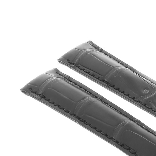 OMEGA Speedmaster Cinturino Aftermarket Compatibile Stampa Alligatore Nero Opaco 20/18 mm B50B