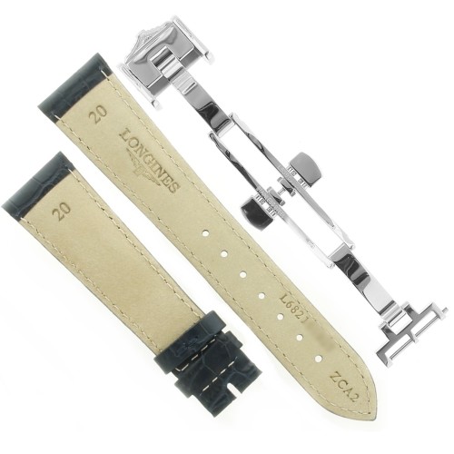 Longines Cinturino Stampa Alligatore BLU 20/16 mm con chiusura