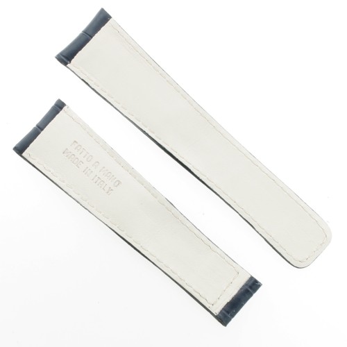 Tag Heuer Cinturino Monaco Gulf Stampa Alligatore Blu Cucitura Arancione Aftermarket Compatibile 22/18