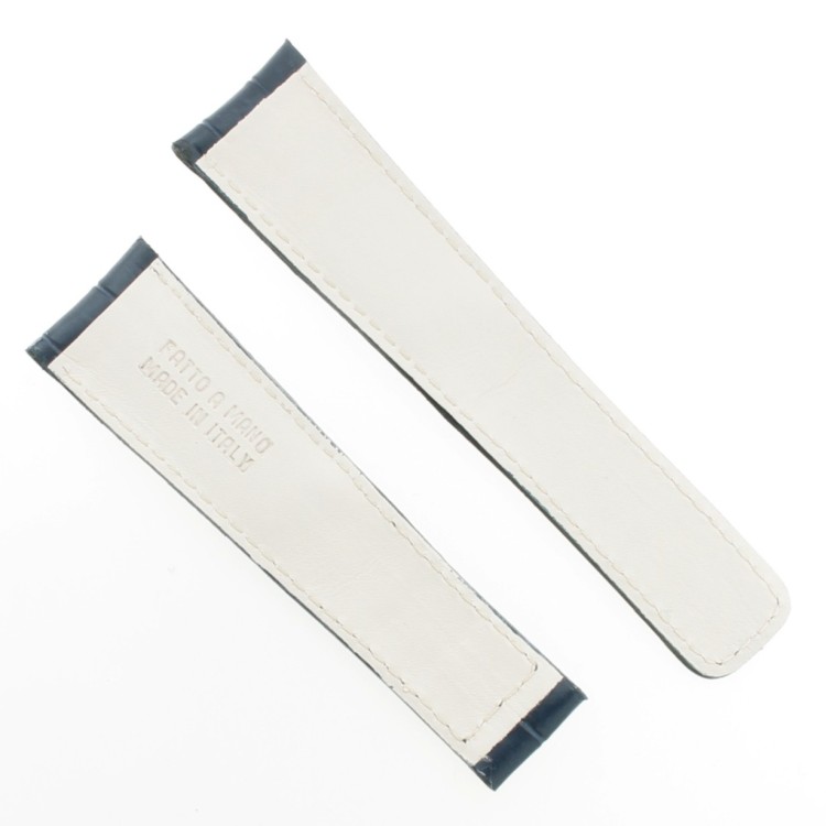 Tag Heuer Cinturino Monaco Stampa Alligatore Blu Cucitura Rossa Aftermarket Compatibile 22/18 mm