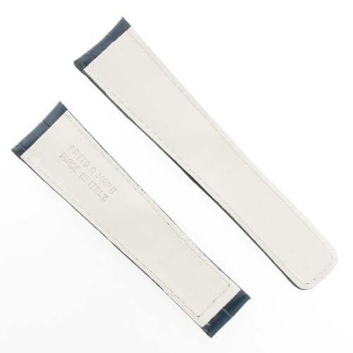 Cinturino Monaco Stampa Alligatore Blu Cucitura Rossa Aftermarket Compatibile 22/18 mm 