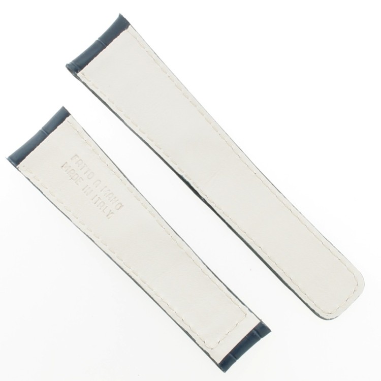 Tag Heuer Cinturino Monaco Stampa Alligatore Blu Cucitura Chiara Aftermarket Compatibile 22/18 mm