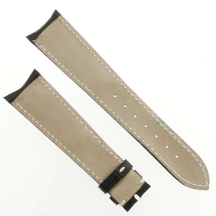 Cinturino Sartoriale Alligatore Nero opaco 20/16 mm B50B classico.