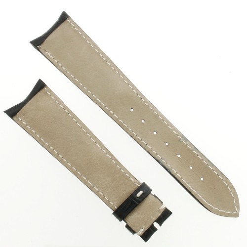 Cinturino Sartoriale Alligatore Nero opaco 20/16 mm B50B classico.