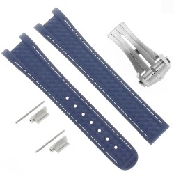 OMEGA cinturino caucciù blu 19/16 FDA Seamaster 220.12.38 Aqua Terra 150MT 38mm Co-Axial