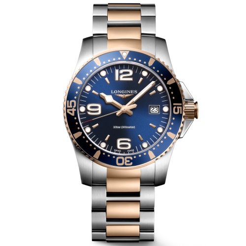 LONGINES HydroConquest L3.740.3.98.7 PVD Rosa Quarzo 41 mm Blu.