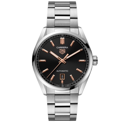 TAG HEUER CARRERA WBN2113.BA0639 Automatico 39 mm Nero Indici Rosati.