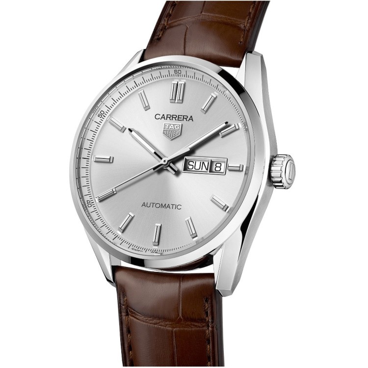 TAG HEUER CARRERA WBN2011.FC6484 Day Date Automatico 41 mm Acciaio Argente.