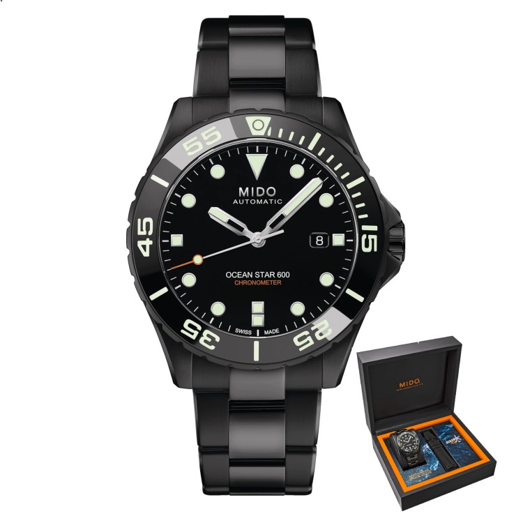 MIDO Ocean Star 600 M026.608.33.051.00 Automatico 43 mm Acciaio DLC Nero  e Lunetta Ceramica.
