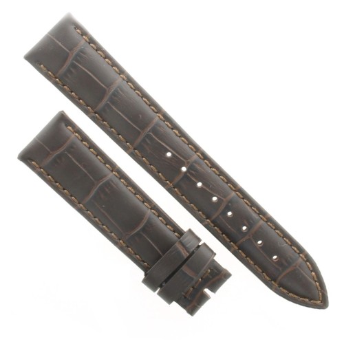 Cinturino Stampa Alligatore Marrone Scuro Opaco classico 20/18