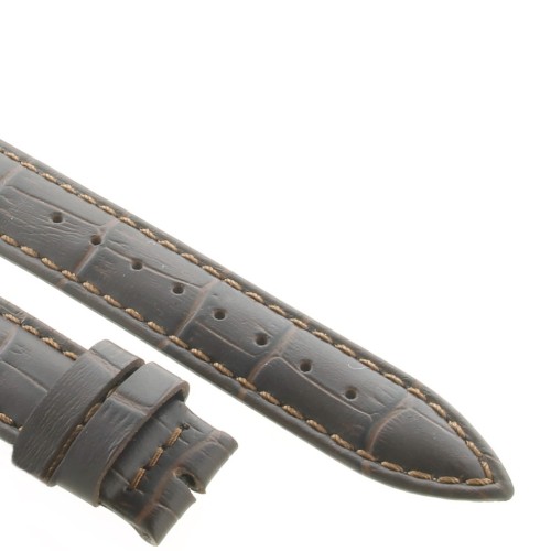 Cinturino Stampa Alligatore Marrone Scuro Opaco 20/18 mm classico