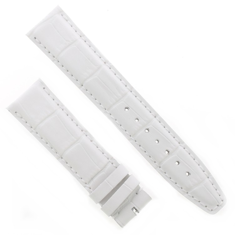 Cinturino non originale IWC Alligatore Bianco Ghiaccio 20/16 mm tipo Portoghese