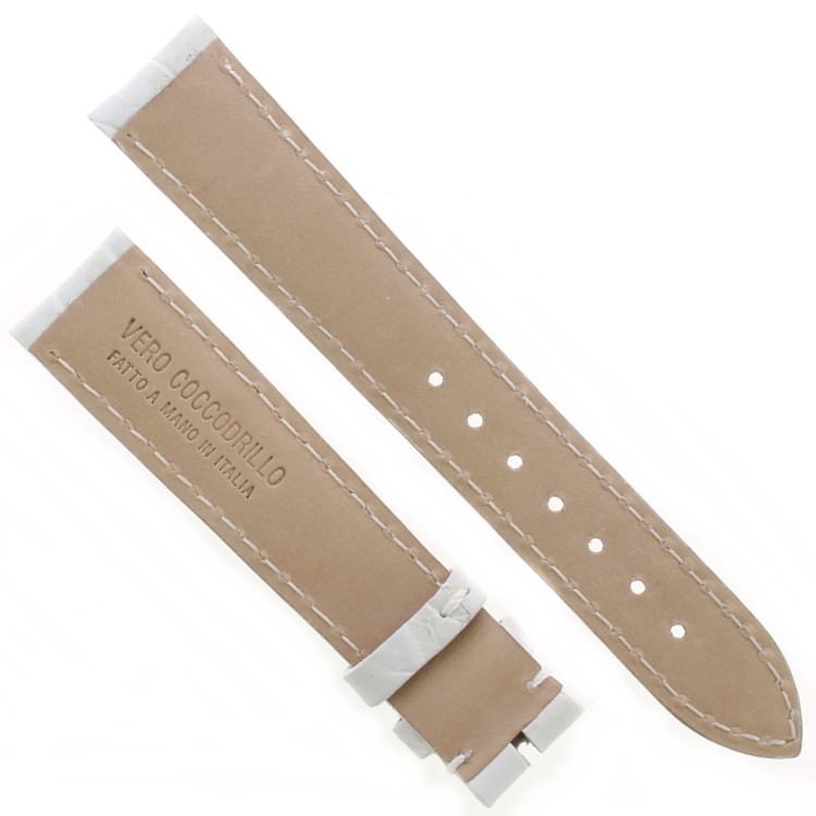 Cinturino Sartoriale Alligatore Bianco 18/16 mm B50B classico..