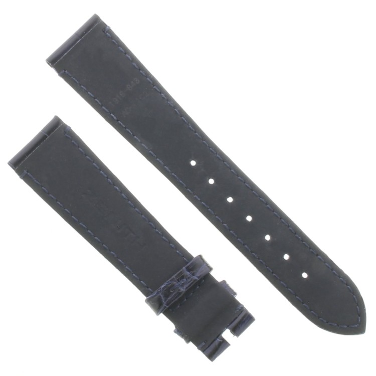 Zenith Cinturino 27.00.1916.843 Alligatore Blu Scuro opaco 19/16 mm Elite El Primero