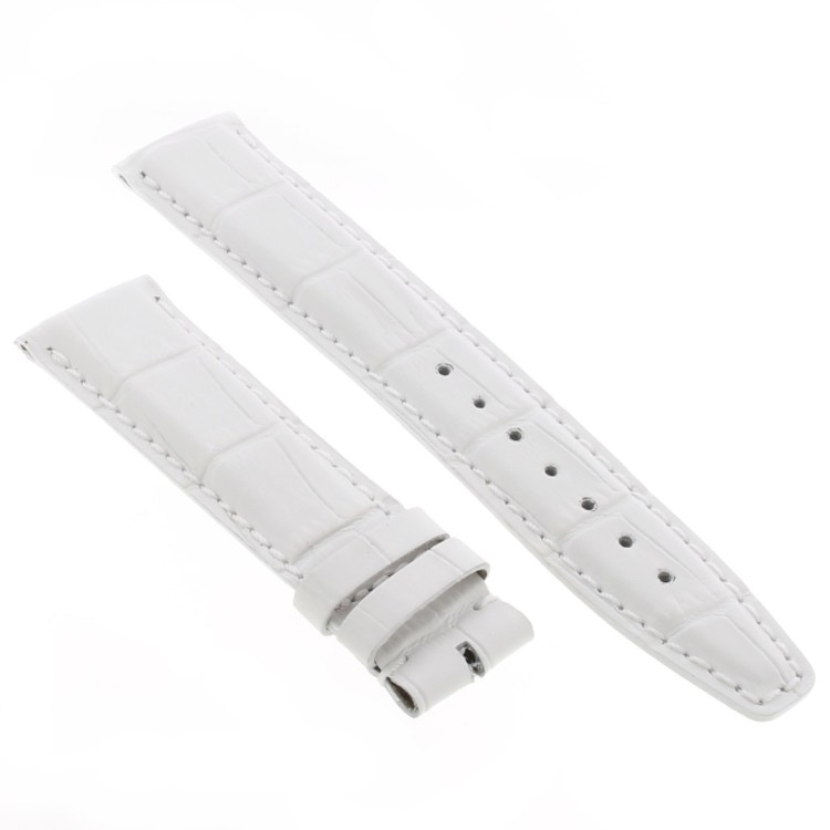 Cinturino non originale IWC Alligatore Bianco Ghiaccio 20/16 mm tipo Portoghese