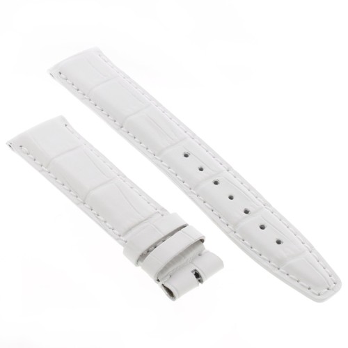 Cinturino non originale IWC Alligatore Bianco Ghiaccio 20/16 mm tipo Portoghese