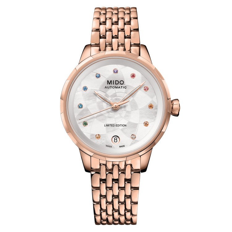 Mido Rainflower M043.207.33.109.00 Orologio PVD Rosa Automatico 34 mm.