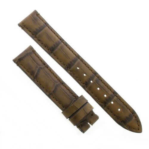 Cinturino Stampa Alligatore Marrore Oliva opaco Cucito a Mano 18/16 mm B43B classico