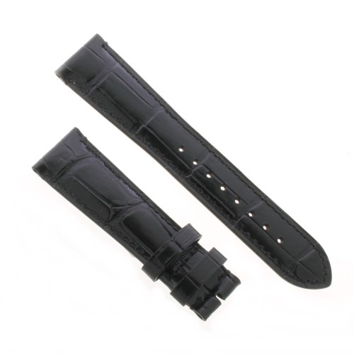Cinturino Stampa Alligatore Nero Semilucido effetto Vintage 22/18 mm B48B classico