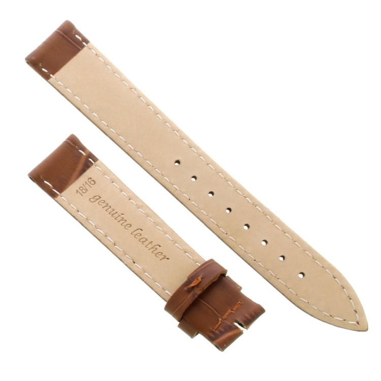 Cinturino Stampa Alligatore Marrone Gold Opaco 18/16 mm classico
