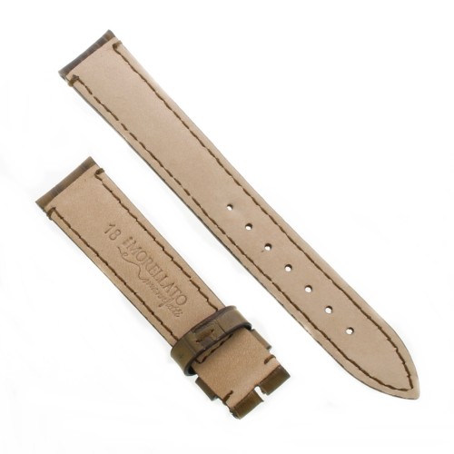 Cinturino Stampa Alligatore Marrore Oliva opaco Cucito a Mano 18/16 mm B43B classico
