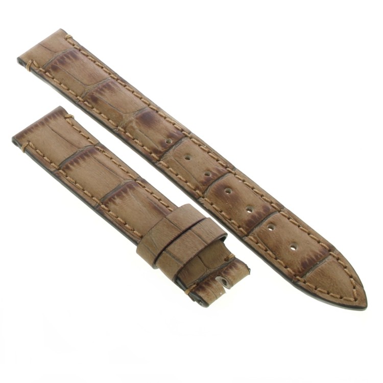 Cinturino Stampa Alligatore Marrore Sabbia opaco Cucito a Mano 18/16 mm B43B classico