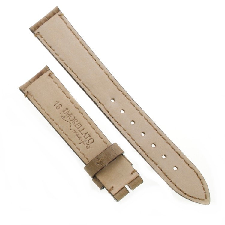 Cinturino Stampa Alligatore Marrore Sabbia opaco Cucito a Mano 18/16 mm B43B classico