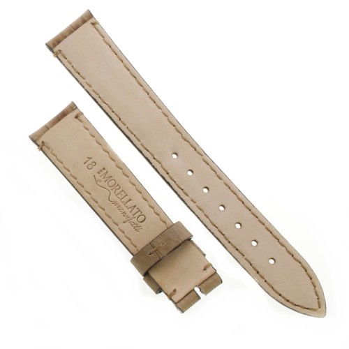 Cinturino Stampa Alligatore Marrore Sabbia opaco Cucito a Mano 18/16 mm B43B classico