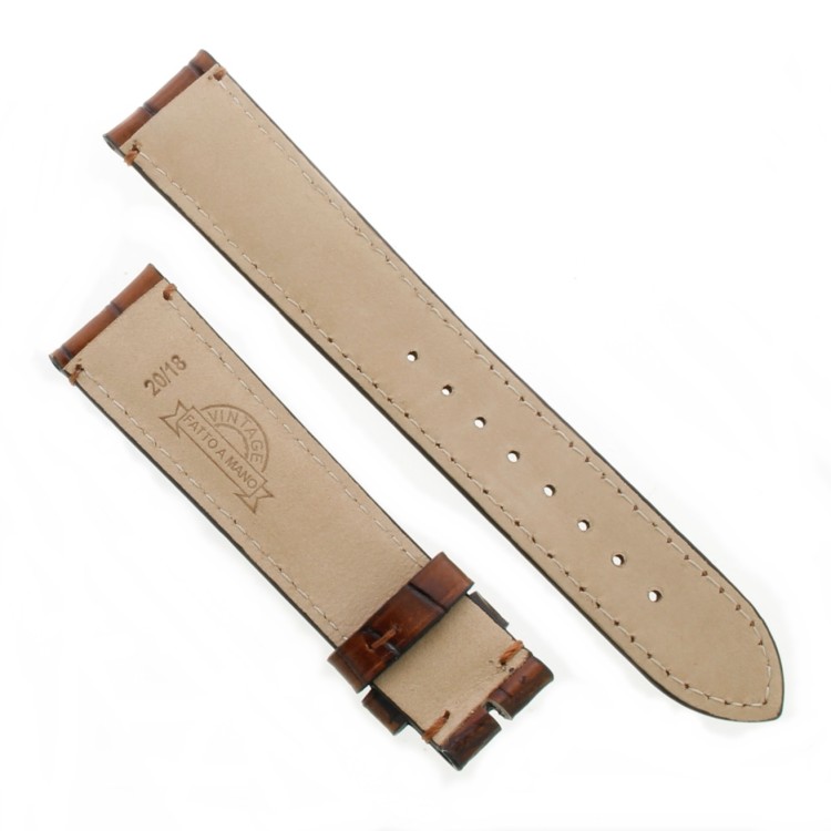 Cinturino Stampa Alligatore Marrone Gold Semilucido effetto Sfumato 20/18 mm B48B classico