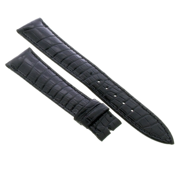 AUDEMARS PIGUET Cinturino Alligarore Nero lucido cucito misure 20/16 mm  spessore 3 mm