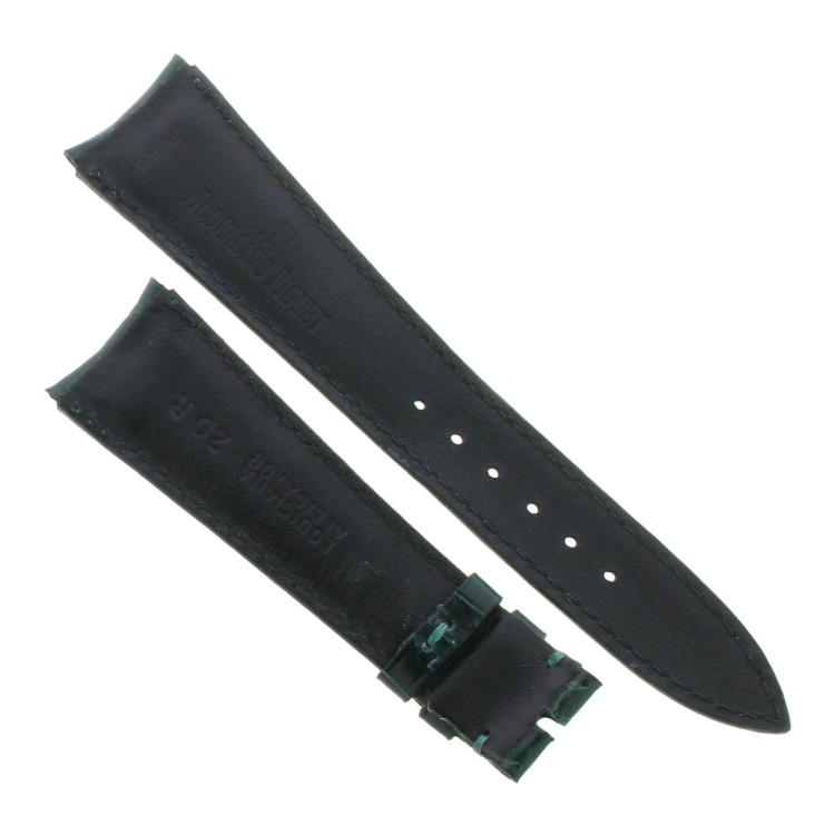 AUDEMARS PIGUET Cinturino Coccodrillo Verde lucido cucito misure 21/16 mm  spessore 3 mm