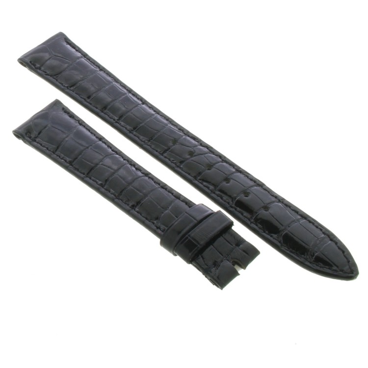 AUDEMARS PIGUET Cinturino Alligarore Nero lucido cucito misure 18/14 mm  spessore 3 mm