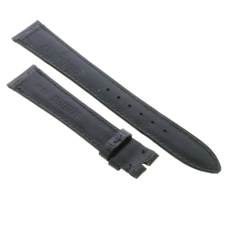 AUDEMARS PIGUET Cinturino Alligarore Nero lucido cucito misure 18/14 mm  spessore 3 mm