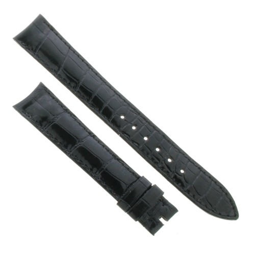 AUDEMARS PIGUET Cinturino Alligarore Nero lucido cucito misure 16/14 mm  spessore 3 mm